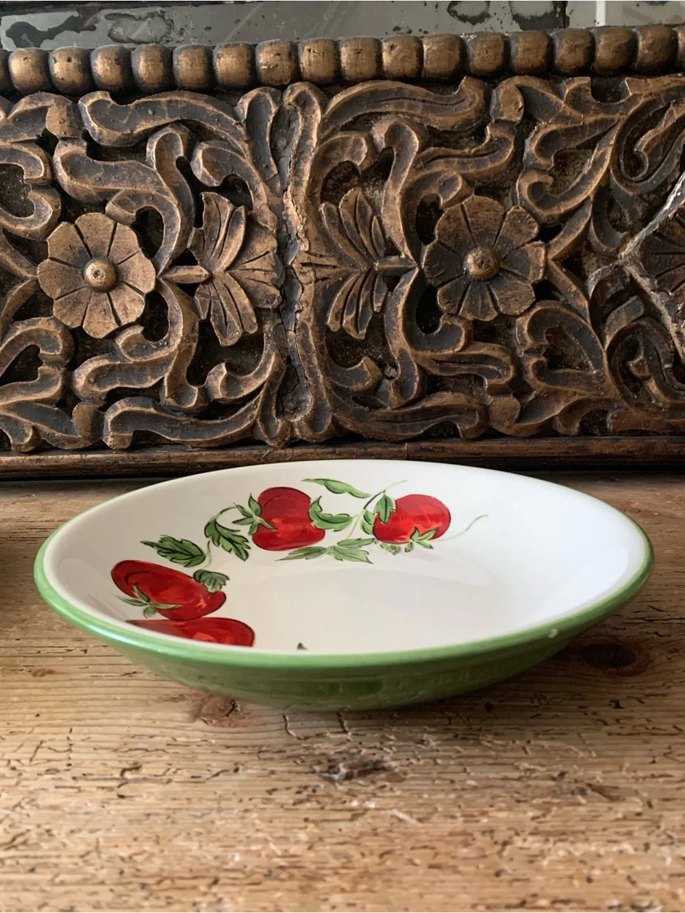 2 Crate & Barrel Tomato Vine Ceramic Pasta Bowls Plates Dishes Portugal 9